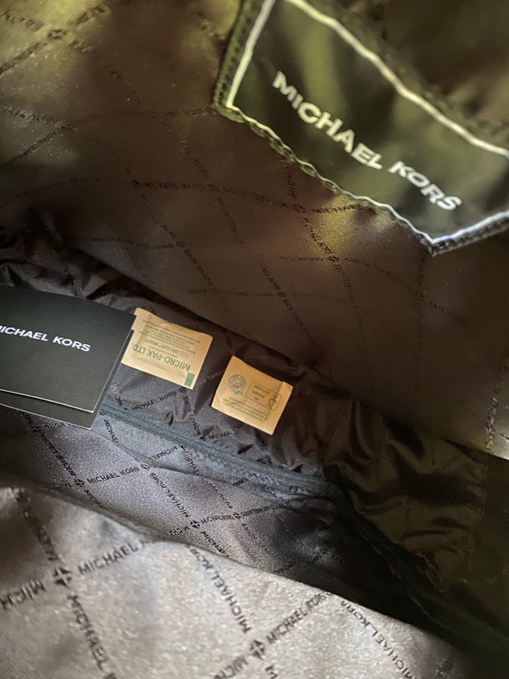 Michael Kors Everett Charcoal Monogram  Travel Backpack with MK Silver accentNWT - Picture 4 of 5